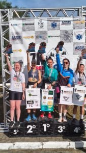 Pódio geral feminino da corrida em Piên. Foto: O Regional