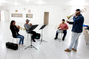 Banda Harmonia vem realizando ensaios no município. Foto: Assessoria de Imprensa/Prefeitura de Piên