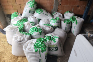 Três toneladas de soja furtadas foram apreendidas. Foto: PMPR