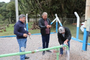 Novo sistema de água tratada está em funcionamento na localidade de Lagoa dos Ferreiras. Foto: Assessoria de Imprensa/Prefeitura de Mandirituba