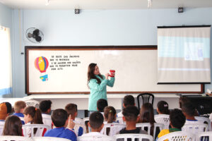Programa Zero Cárie leva ações de saúde bucal aos alunos da rede municipal. Foto: Assessoria de Imprensa/Prefeitura de Piên