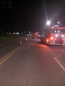 Batida entre três carros foi registrada na cidade de Piên. Foto: Divulgação/Corpo de Bombeiros