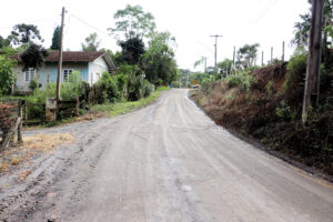 Prefeitura vai pavimentar 1,5 quilômetro na comunidade de Palmitos. Foto: Assessoria de Imprensa/Prefeitura de Piên