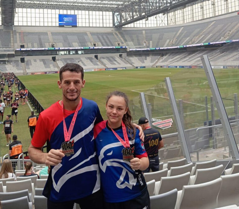 Leandro e Layla na Corrida Furacão Runners. Foto: Divulgação