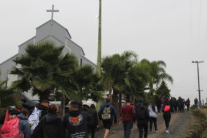 Concentração da caminhada foi no pátio da Capela São Sebastião, em Lageado, Piên. Foto: O Regional