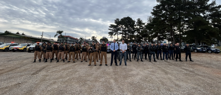 Forças de segurança participaram da operação em Pinhais. Foto: Assessoria de Imprensa/Prefeitura de Pinhais