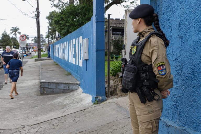 Curitiba, 27 de outubro de 2024 - A Polícia Militar do Paraná durante o segundo turna das Eleições na capital paranaense. Foto: Roberto Dziura Jr./AEN