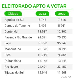 Eleitorado apto a votar. Arte: O Regional