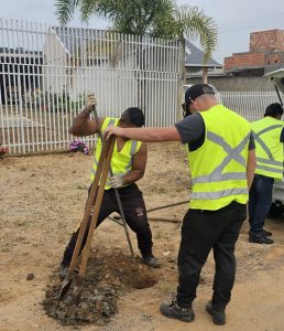 Trabalhos técnicos para a pavimentação foram iniciados. Foto: Assessoria de Imprensa/Prefeitura de Quitandinha