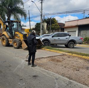 Obras estão sendo realizadas no centro do município. Foto: Assessoria de Imprensa/Prefeitura de Quitandinha