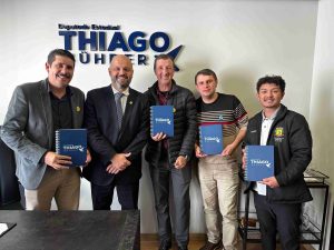 Reunião para liberação de recursos para a UBS foi realizada em Curitiba. Foto: Assessoria de Imprensa/Prefeitura de Agudos do Sul