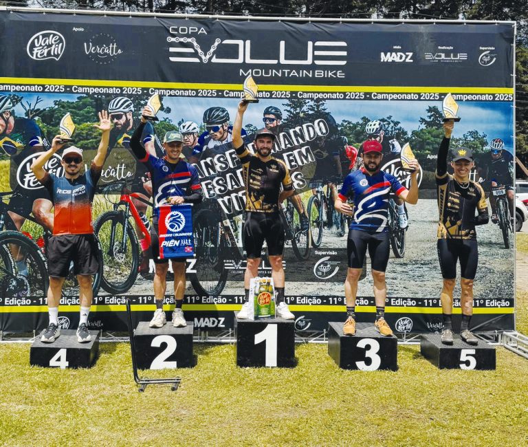 Pienenses subiram ao pódio na Copa Evolue MTB. Foto: Divulgação