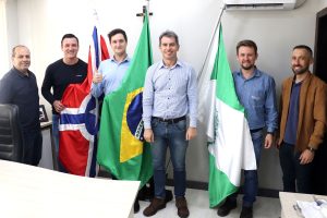 Representantes da Unilin realizaram visita à prefeitura de Piên. Foto: Assessoria/Prefeitura de Piên