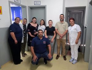 Profissionais da saúde acompanharam aplicação da vacina em gestante. Foto: Assessoria de Imprensa/Prefeitura de Contenda