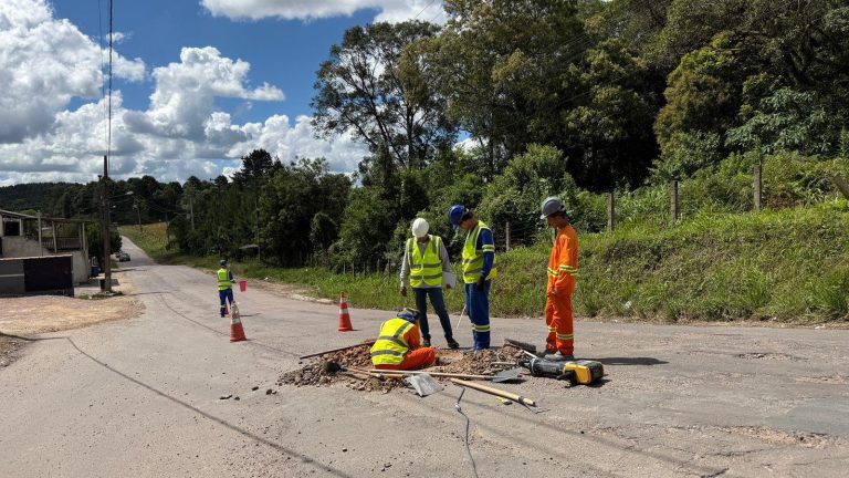 Estrada Gilberto Palú passou por sondagens e ensaios técnicos. Foto: Assessoria de Imprensa/Prefeitura de Mandirituba