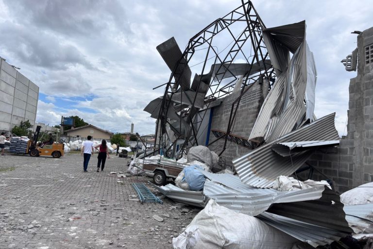 Tornado causou estragos em São José dos Pinhais. Foto: Simepar