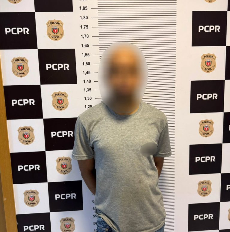 Indivíduo foi preso pela Polícia Civil. Foto: Divulgação/Delegacia de Fazenda Rio Grande