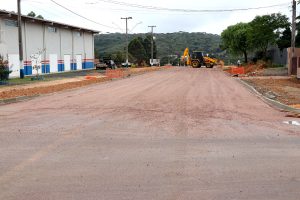 Obras estão na etapa da execução da base. Foto: Assessoria de Imprensa/Prefeitura de Piên