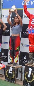 Kamilly subiu ao pódio em prova de velocross em Santa Catarina. Foto: Arquivo Pessoal