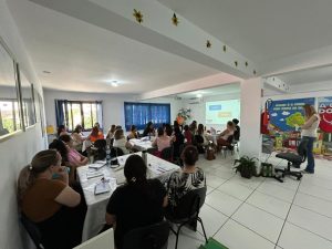 Professores da educação infantil participaram do encontro. Foto: Assessoria de Imprensa/Prefeitura de Agudos do Sul