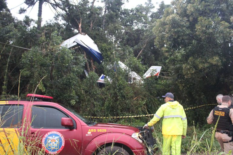 Queda de avião monomotor ocorreu na área rural de Piên. Foto: O Regional