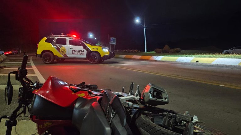 Acidente com moto em Piên. Foto: O Regional