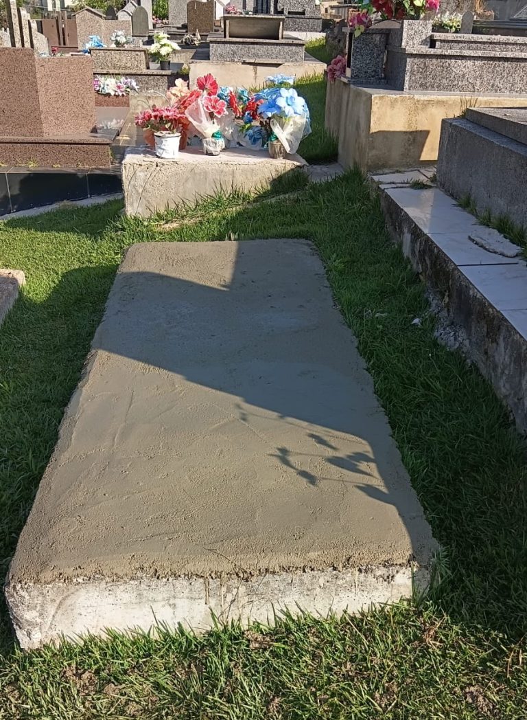 Túmulo foi consertado pela prefeitura. Foto: Divulgação