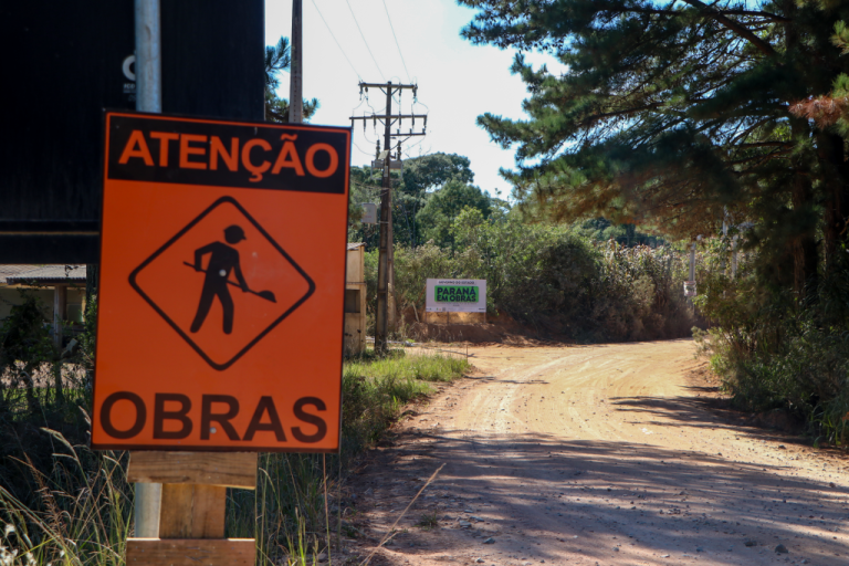 Obras de pavimentação já foram iniciadas. Foto: Assessoria de Imprensa/Prefeitura de Mandirituba