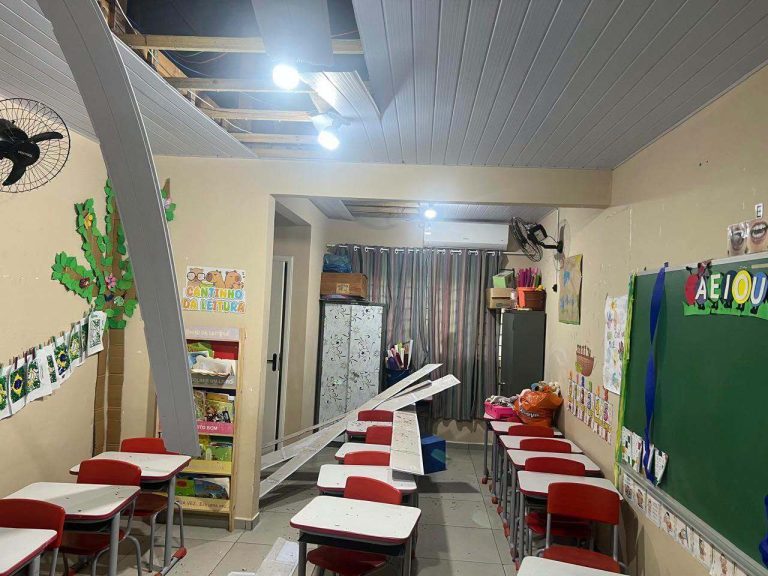 Ato de vandalismo foi registrado na escola. Foto: Assessoria de Imprensa/Prefeitura de Agudos do Sul