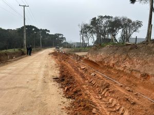 Obras estão em andamento na comunidade da Pedra Branca. Foto: Assessoria de Imprensa/Prefeitura de Agudos do Sul