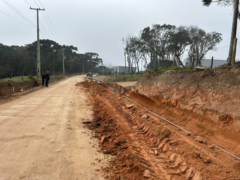 Obras estão em andamento na comunidade da Pedra Branca. Foto: Assessoria de Imprensa/Prefeitura de Agudos do Sul